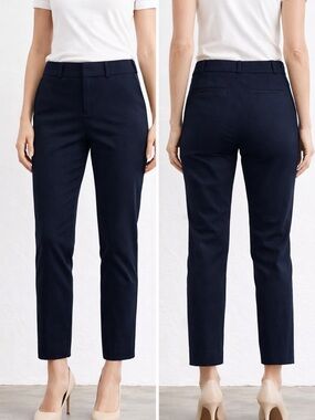 Banana Republic Sloan Fit Black Petite Dress Pants 0P Slim Career Stretch